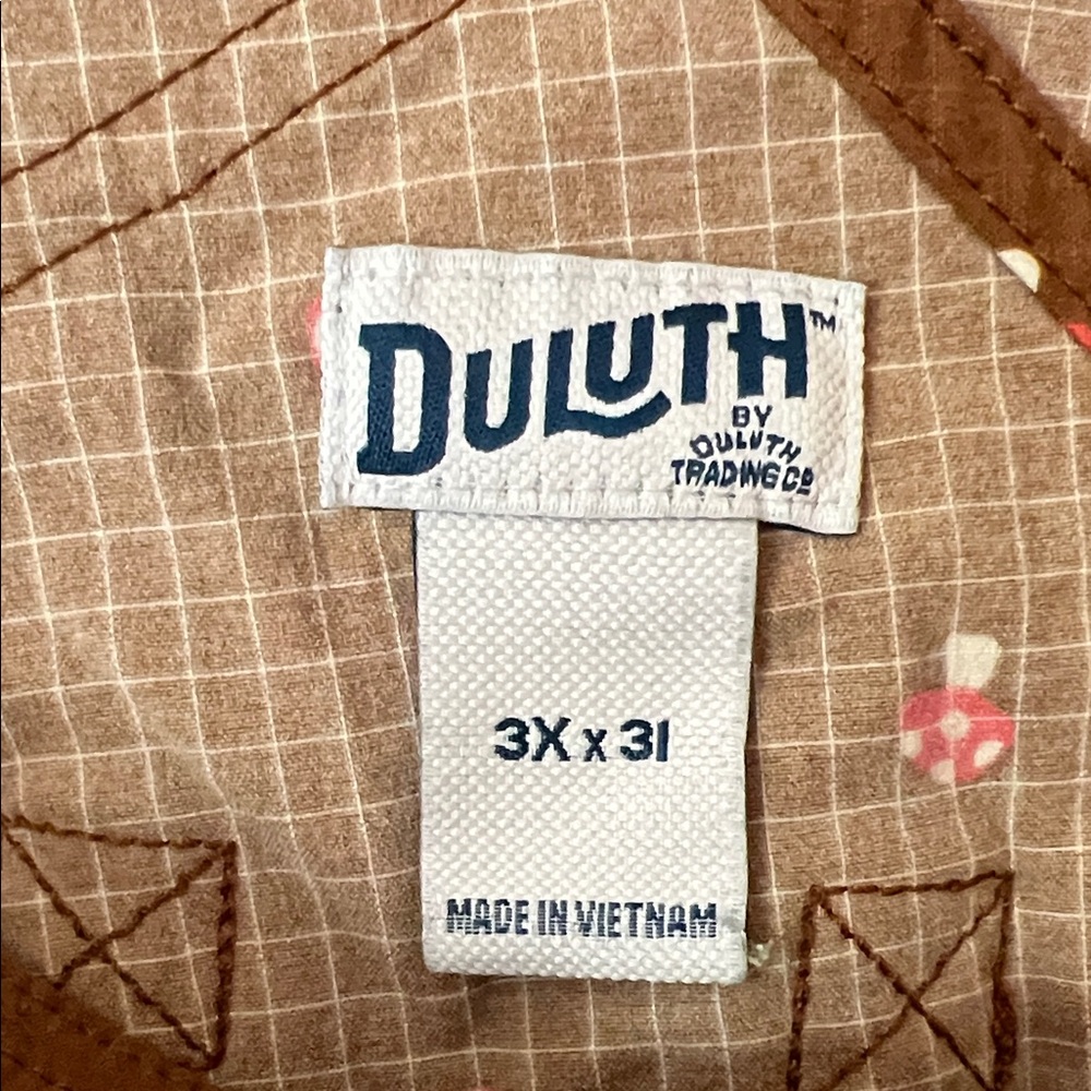 Duluth Brown Overalls with Mushroom Print.3X X 31 women’s - Picture 4 of 10